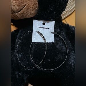 NWT free people metal wrapped large hoop earrings